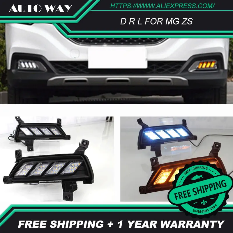Free shipping ! 12V 6000k LED DRL Daytime running light case for MG ZS 2016 2017 fog lamp frame