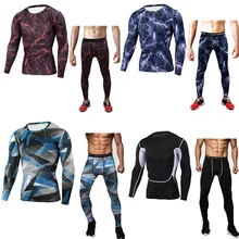 Камуфляжный спортивный костюм для мужчин популярная одежда MMA Rashguard комплект из 2 предметов Мужская компрессионная одежда s-xxxl