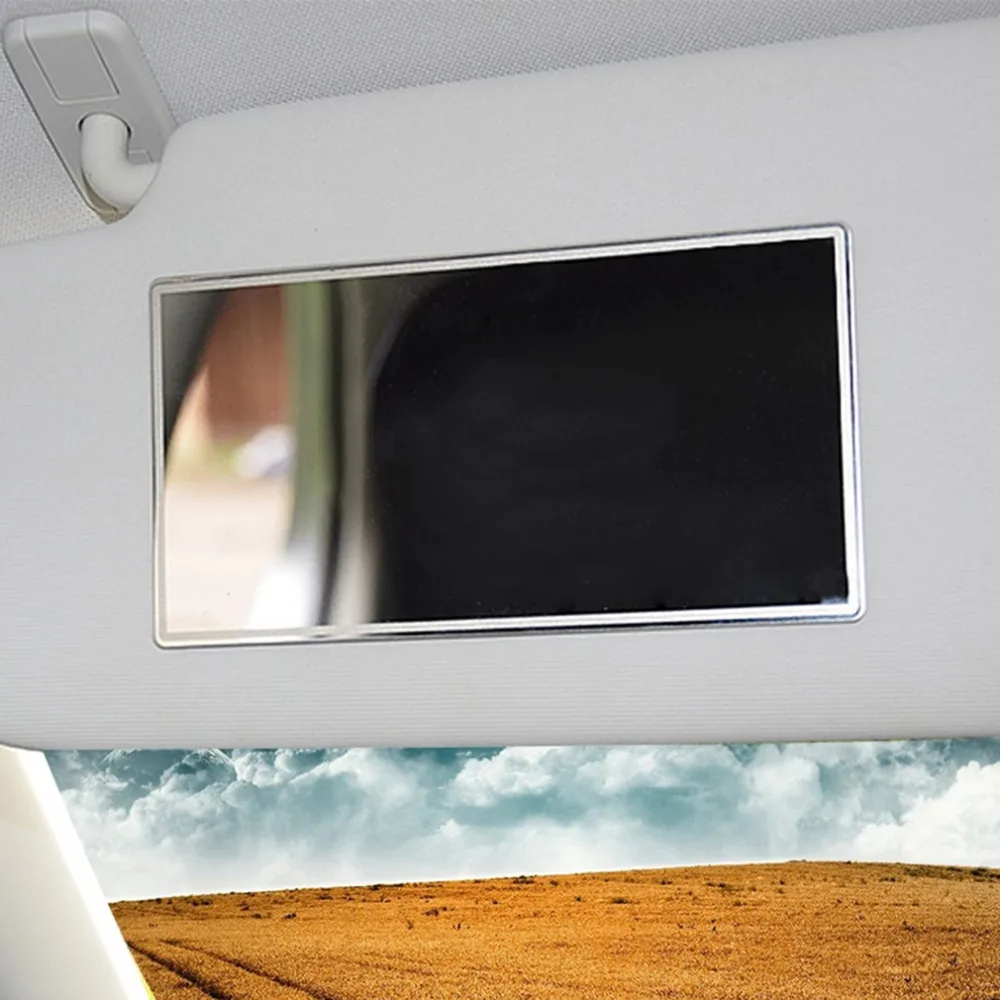 

15*8CM Practical Design Auto Car Makeup Mirror Universal Car Interior Sun-Shading Stainless Steel Cosmetic Mirror Supplies