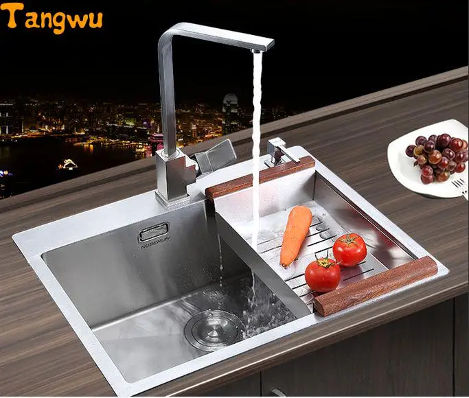 Free shipping manual single groove vegetable washing basin pots 304