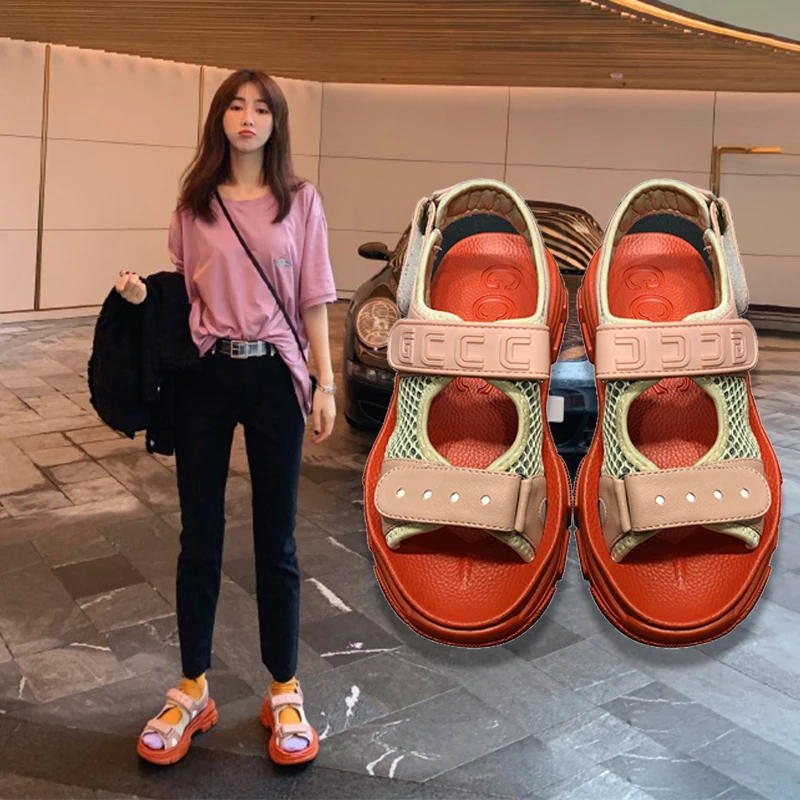 

Summer New Women Sandals Flat Shoes Large Size Peep-toe Sandalias Women Flip Flops Beach Rhinestone Sandals Roman Slippers