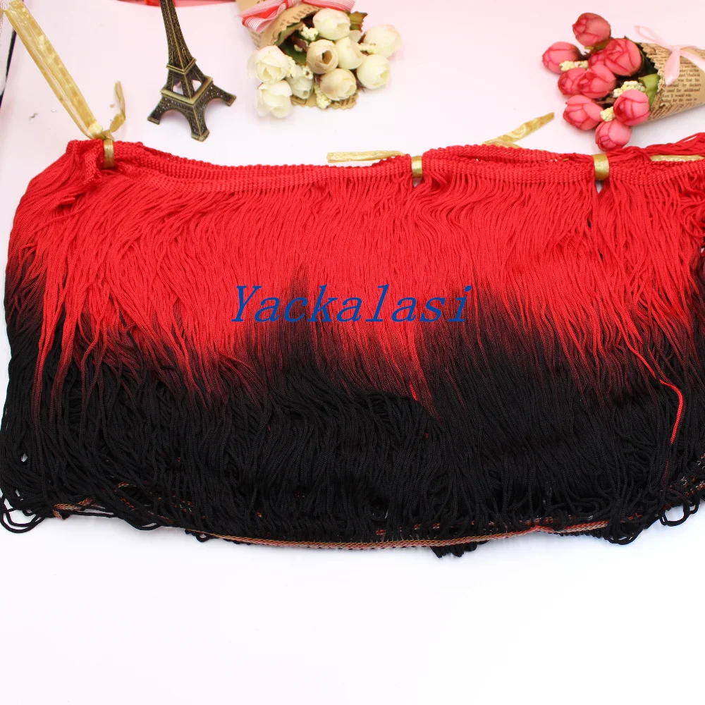 Buy Rayon Fringe trimming 25cm 30 Red black Tassel