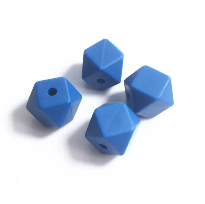 100pc Hexagon Silicone Beads Teething Baby Chewing Bead Teeth Necklace Bead Diy Chewable Silicone Mini Geometric bead 
