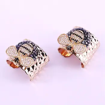 

5Pcs New Fashion Gold Filled CZ Micro Pave Insect Ring Rhinestone Paved Charms Ring Women Jewelry