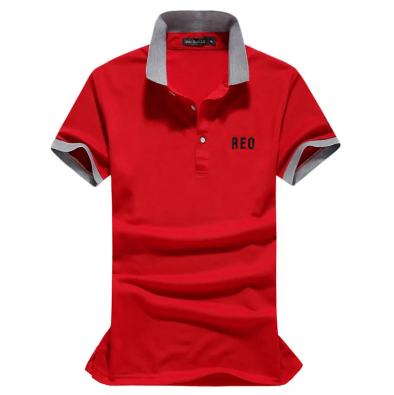 Мужская рубашка поло летняя рубашка поло с коротким рукавом футболки дизайнерские рубашки Camisa Polo Masculina Homme топы красный Однотонный мужской верх