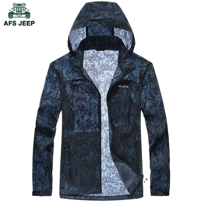 

AFS JEEP Brand Military Skin Jacket Men 2018 Casual Camouflage Jackets Mens Plus Size M-4XL Waterproof Breathable Veste homme