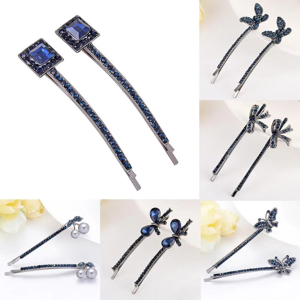 

1 Pair Fashion Women Butterfly Rhinestones Hairpin Hair Accessory Headdress Decor Hair Clip Beauty Tool New