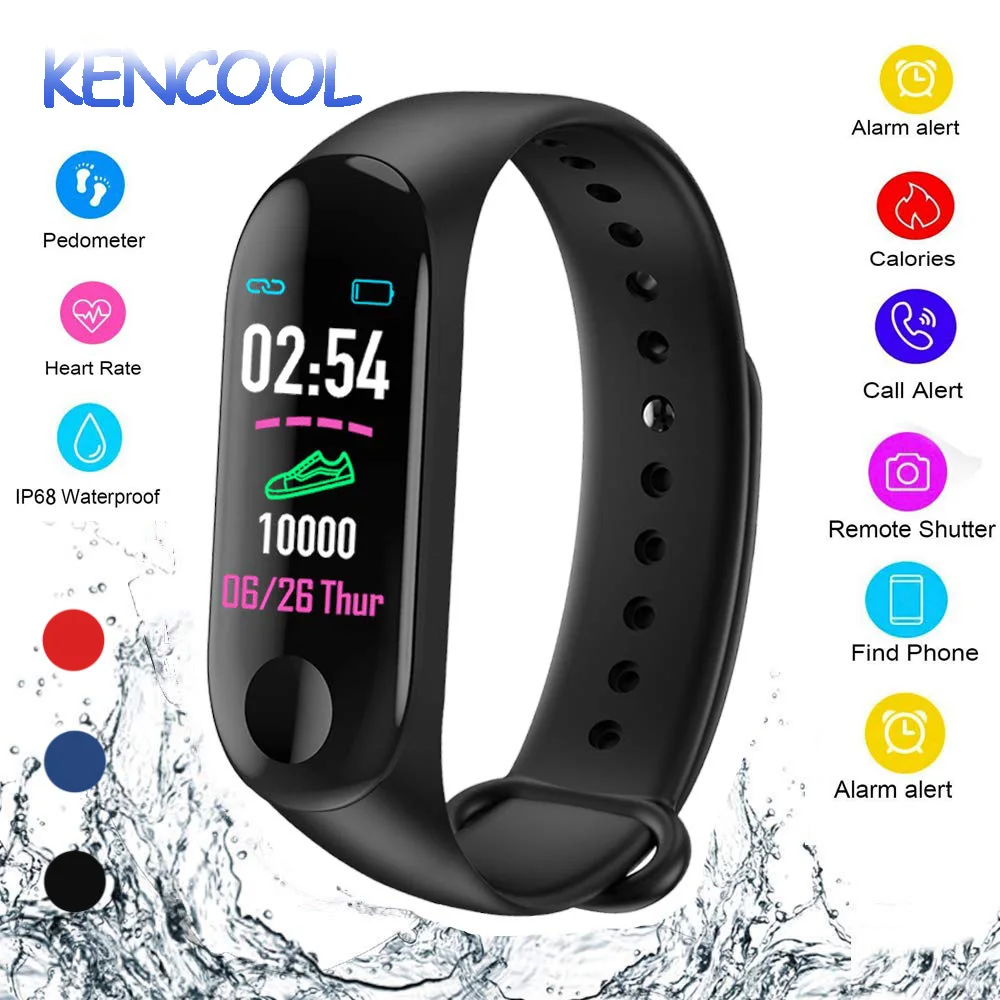 

KENCOOL Smart Band Blood Pressure Fitness Tracker Watch IP65 Waterproof GPS Tracker Heart Rate Monitor Smartband Men Women