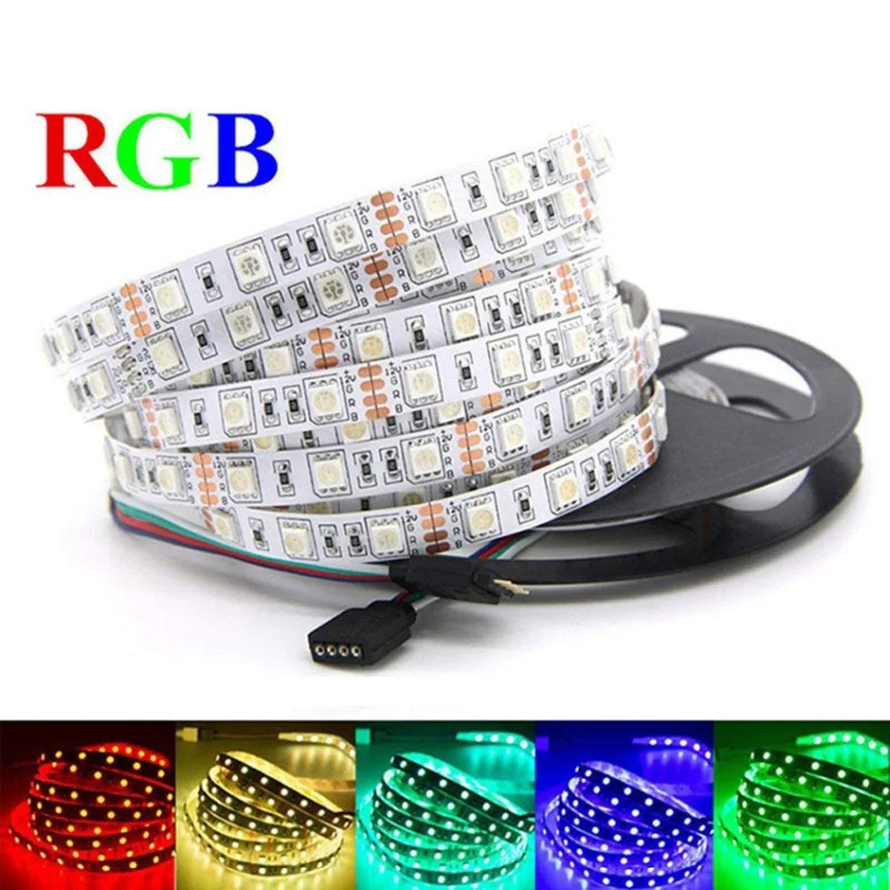 buy 12V 24V LED Light Strip PC SMD 5050 RGB RGBW RGBWW 60Led s 5 M 12 24 V Volt LED Strip Lights Waterproof Lamp Ribbon TV Backlight