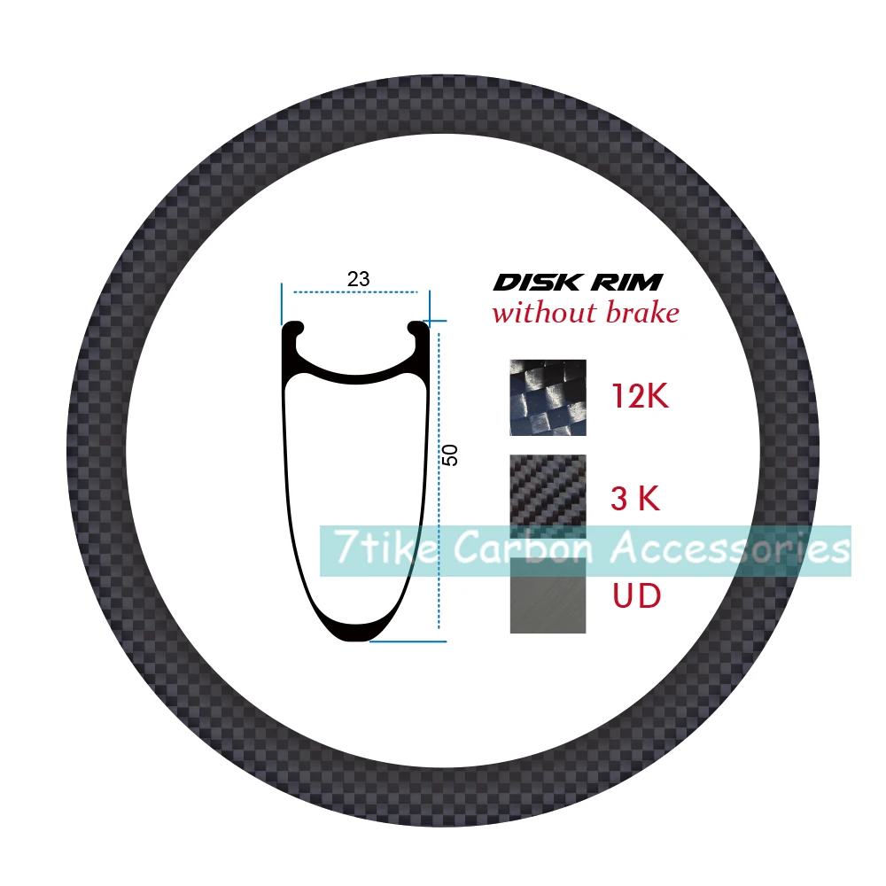 Fixed gear bike 700C road carbon rims 50mm detph 23mm width bicycle