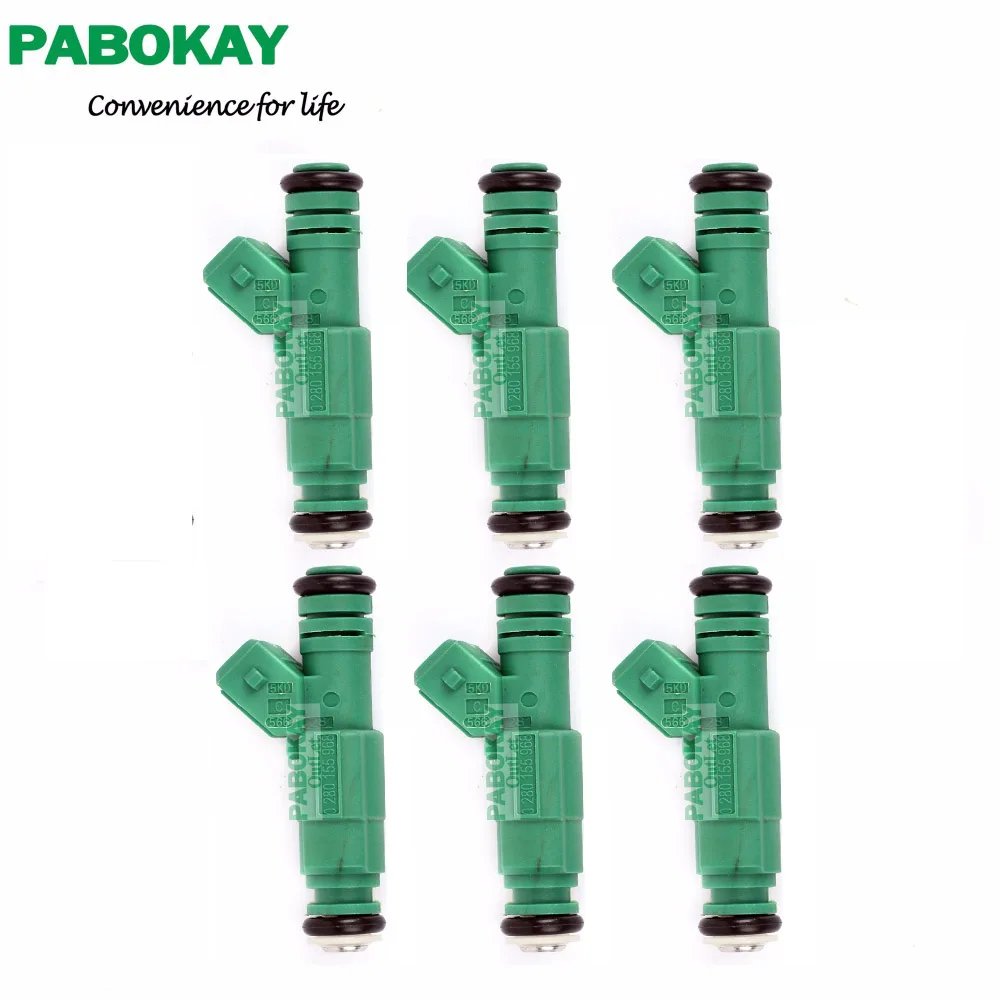 6 Pieces X Green Giant Fuel Injector 42 Lb 0280155968 Motorsport Racing 440cc Fuel Injector