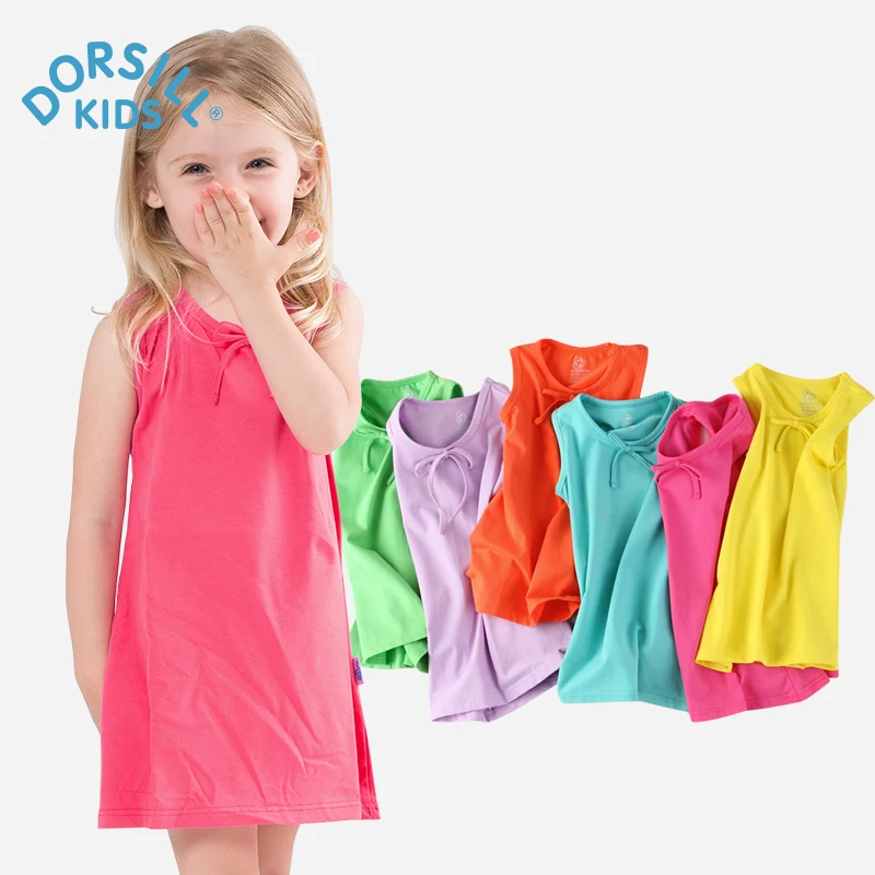 Girl Dress 2017 New Summer Cute Cool Kids Clothing Sleeveless A Line