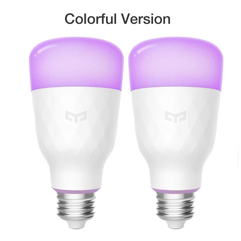 Обновленная версия) умный светодиодный светильник Xiao mi Yeelight, цветной, 800 люменов, 10 Вт, E27, лимонная умная лампа для mi Home App, белая/RGB опция - Цвет: 2pcs Colorful Bulb
