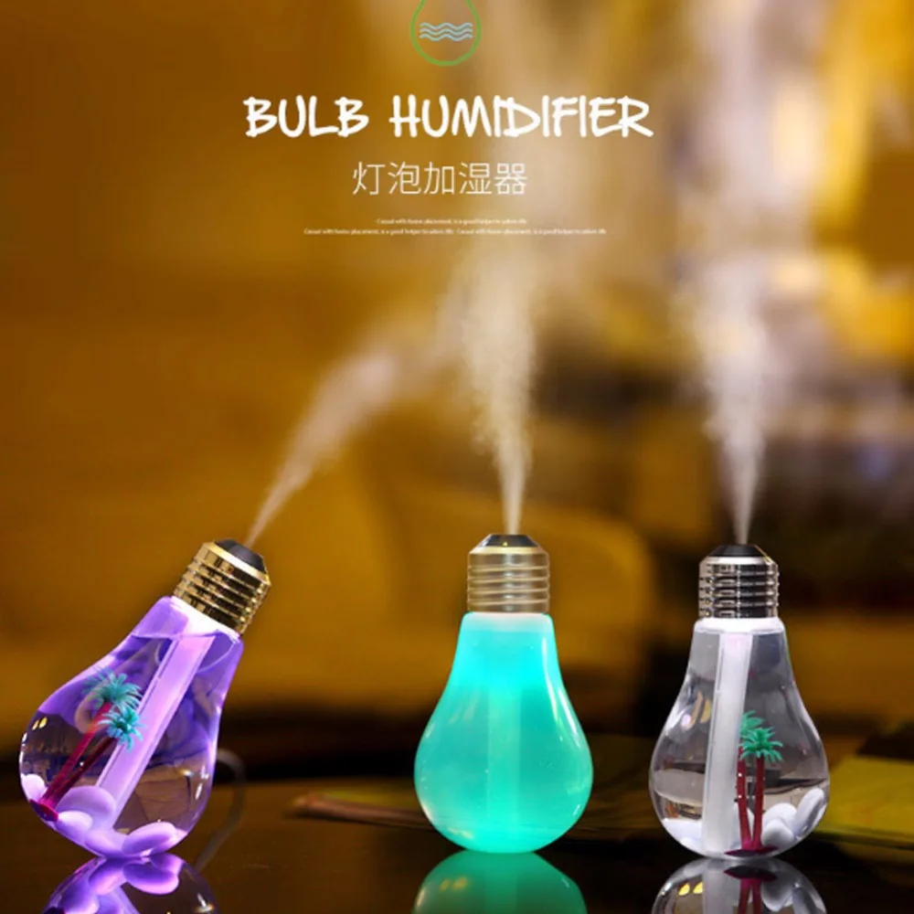 

2016 new humidificador ultrasonic humidifier home office Mini aromatherapy colorful LED night light bulb aromatherapy atomizer