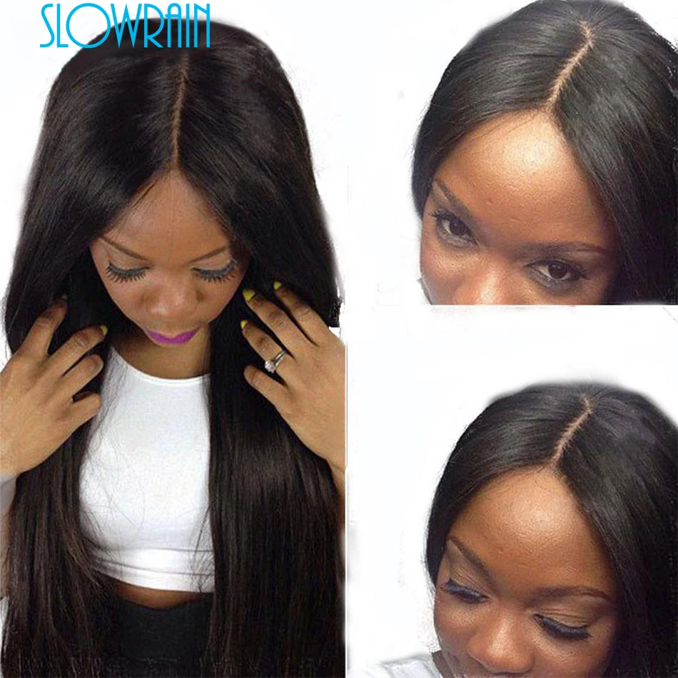 

Silk Top Full lace Wigs Brazilian Lace Front Wigs Straight Slow Rain Glueless Silk Top Full Lace Wig Silky Straight Human Hair