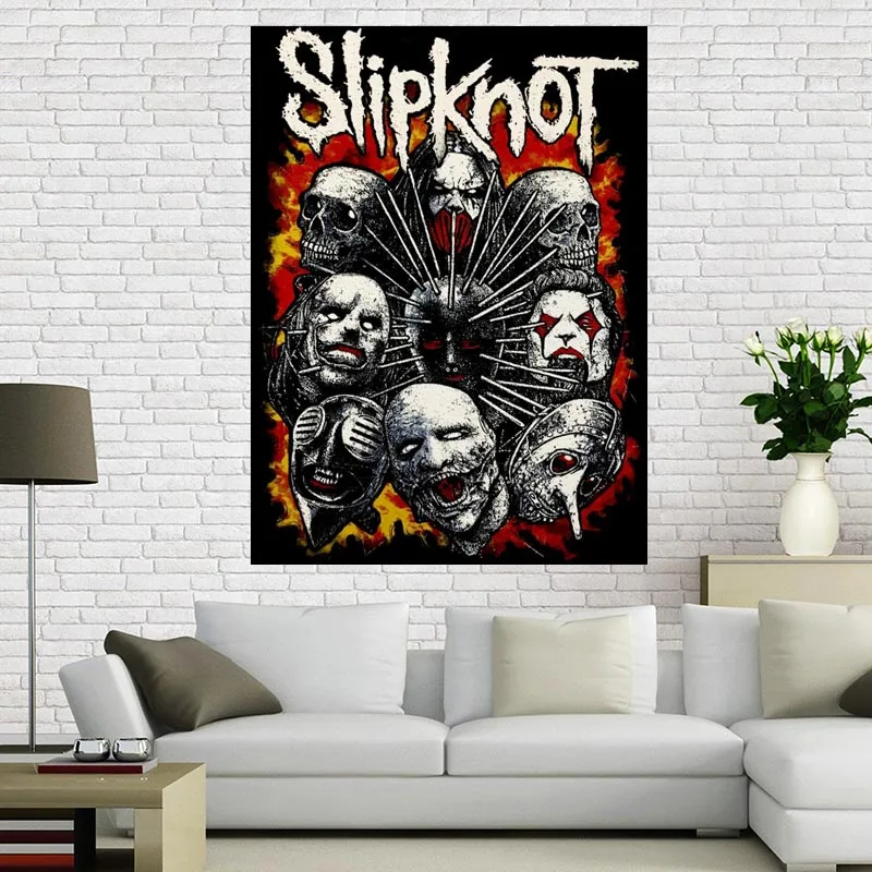 Пользовательские Slipknot принты холст живопись настенный Шелковый плакат ткань печать DIY ткань плакат - Цвет: 6