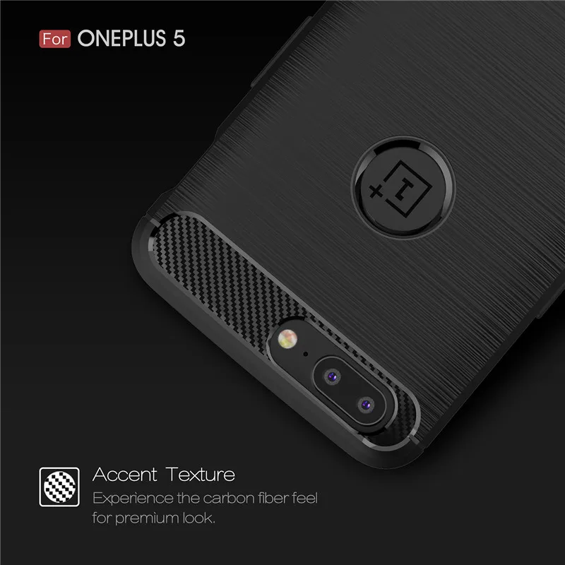 Чехол One Plus 5 Oneplus из матового углеродного волокна силикона ТПУ мягкая задняя