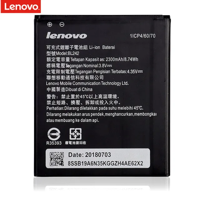 Оригинальный BL242 lenovo Lemeng K3 K30-T K30-W K30-E K31-t3 K10E70 A3580 A3860 A3890 A3900 A3910 A3910e70 A3910t30 A6000 Батарея