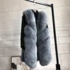 S-3XL grande taille chaud faux renard fourrure gilet femme hiver mode marque couture sans manches épais fourrure manteau fourrure gilet vêtements d'extérieur wq683 ► Photo 2/6