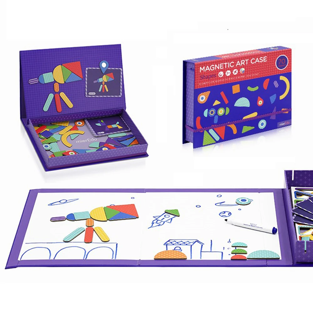 

Magnetic Puzzle Drawing Board Coloring Doodle With Magic Pen 3D Jigsaw Puzzle Board Early Educational Toy Set For Kids Art Case