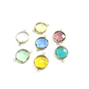 

Wholesale ! 17mm*17mm 30pcs/lot Mixed Color Round Shape Copper With Transparent Glass Rhinestone Small Alloy Connection Charms