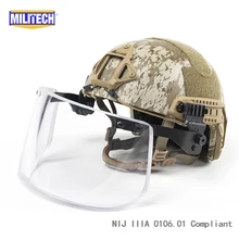 MILITECH AOR1 Deluxe NIJ IIIA БЫСТРО Пуленепробиваемый Шлем и комплект козырька Дело Пустыня цифровой камуфляж прочный шлем-пуля доказательство маска