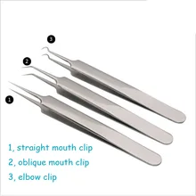 1 шт. инструмет для удаления черных точек Пинцет Удаление прыщей, угрей инструмент точки изгиб Клин головы Комедон акне удалить кусачки