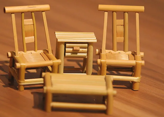 Mini Furniture Model Antique Furniture Bamboo Weaving Small Chair Mini Furniture Model Antique Furniture Bamboo Weaving Small Chair Desk Cabinet Wood Craft Unique Adorn Adornment - Mini Furniture Model Antique Furniture Bamboo Weaving Small Chair