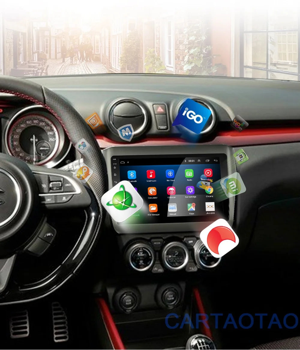 2G+ 32G " 2din Android 8,1 GO автомобильный dvd-плеер для Suzuki Swift автомобильный Радио gps навигация wifi BT плеер