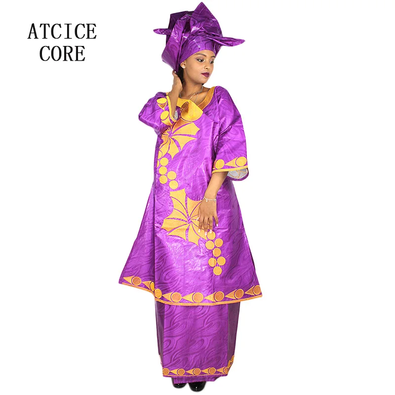 

african dresses for woman bazin riche embroidery design long dress SP018