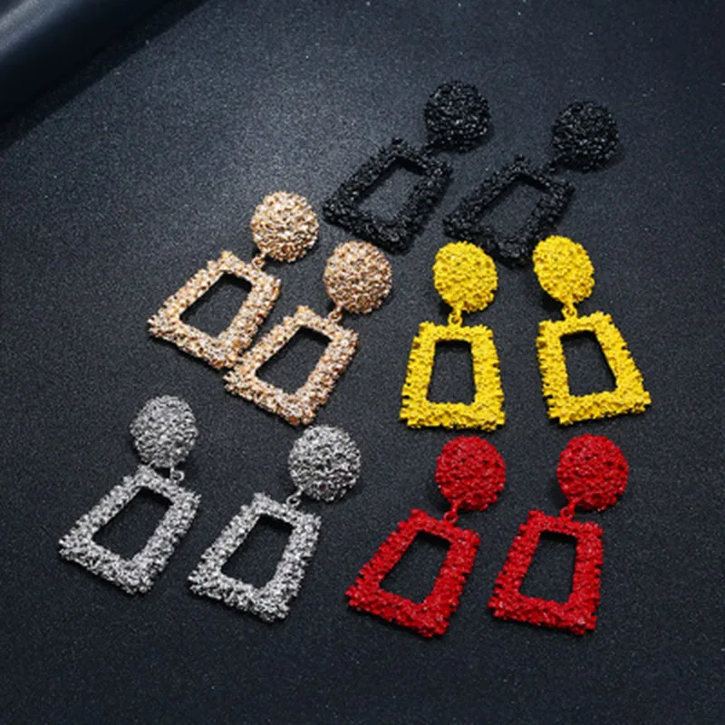 

Fashion Big Statement Earrings For Women 2019 Silver Rose Gold Geometric Earrings Hanging Dangle Earrings Jewelry Z5E666