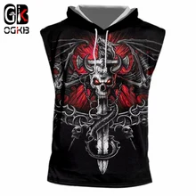 OGKB, новинка, Harajuku, Мужская кепка, майка, крутой принт, брелок, Череп, 3d, без рукавов, толстовки, спортивные костюмы, Мужская Хип-Хоп Уличная одежда, Майки