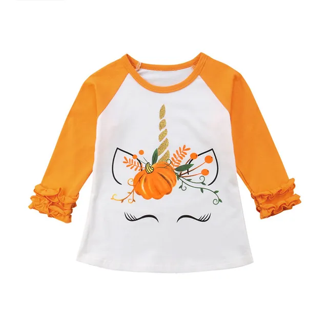 autumn t shirt girls halloween t shirt boo pumpkin print o neck long sleeve