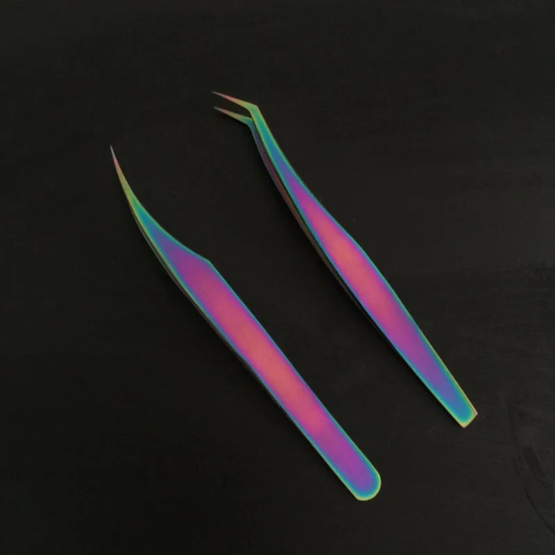 

The New Anti static eye lash Tweezers Curved Straight Tip Precision Stainless Forceps 3D mink eyelashes extension lashes tools