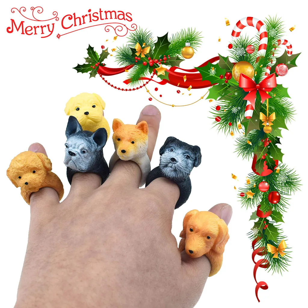 Животное пальчиковые куклы Shari Pi собаки куклы для театра марионеток ролевые игры реалистичное головное кольцо собаки голова палец мягкие детские игрушки, куклы пальчиковые куклы