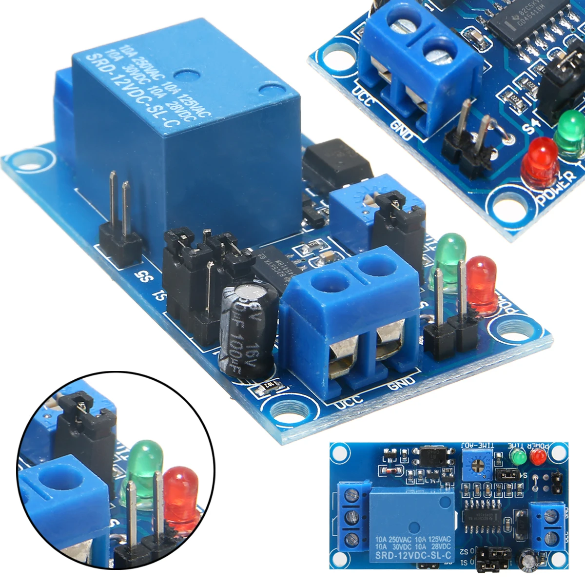 1pc DC 12V Time Delay Relay Module Circuit Timer Timing Board Switch Trigger Adjustable Delay Relay Control Module Delay Switch
