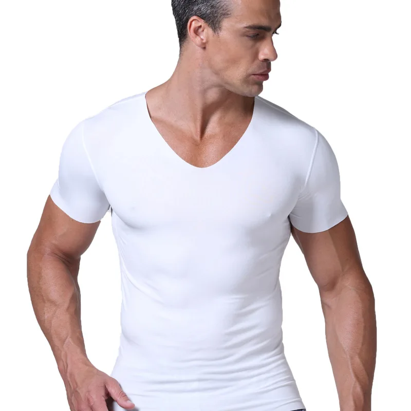 Men's Modal Solid Color Seamless Underwear Clothing Close-fitting Super Strench Undershirt Cool Summer Shirts