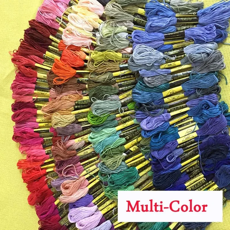 24PCS Colors DMC Similar Cotton Embroidery Thread Kits for Cross Stitch Mouline 6 Strands Floss 8m Sewing Skein Craft