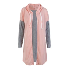 NEW Women ladies autumn Hooded coat casual long sleeve zip up contrast color fashion hooded outwear Jacket tops