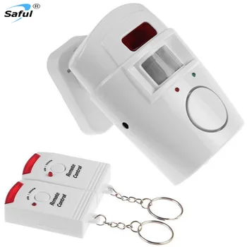 Sistema de seguridad para el hogar, Detector de alarma con Sensor de movimiento infrarrojo IR, Monitor de alarma de 105dB, sistema de alarma inalámbrico + 2 mandos a distancia