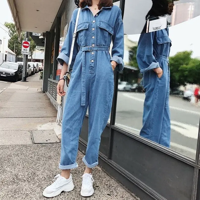 

Fashion Spring New Combinaison Femme Denim Suit Female Rompers Womens Jumpsuit Casual Vogue Macacao Feminino Overalls For Women