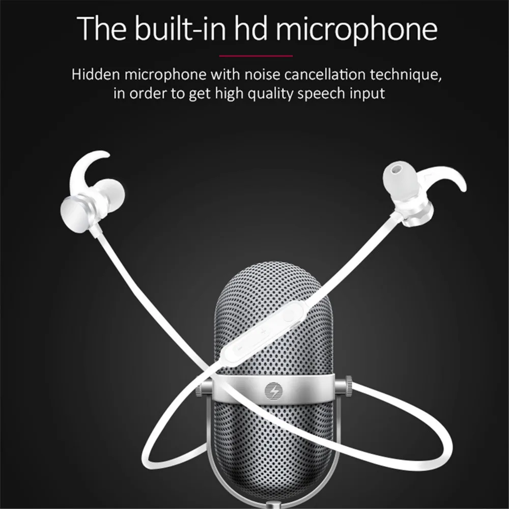 Noise Cancelling Sports Magnetic Earphones Wireless Bluetooth Stereo Headphones Headset for iPhone XS XR X Samsung Motorola LG