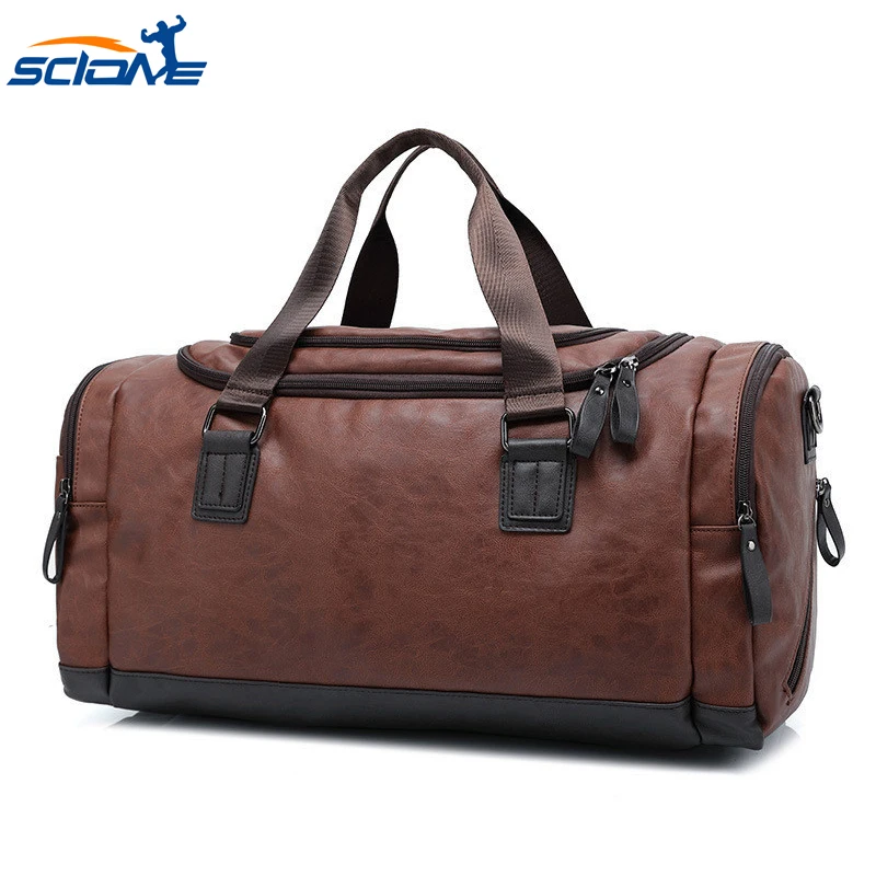 Bolsa de Viagem Bolsa de Fim de Semana Bolsa de Ginásio de Esportes de Couro Senhora da Aptidão Tas para Sapatos Portátil Grande Bolsas Crossbody Bolsa Mentraining