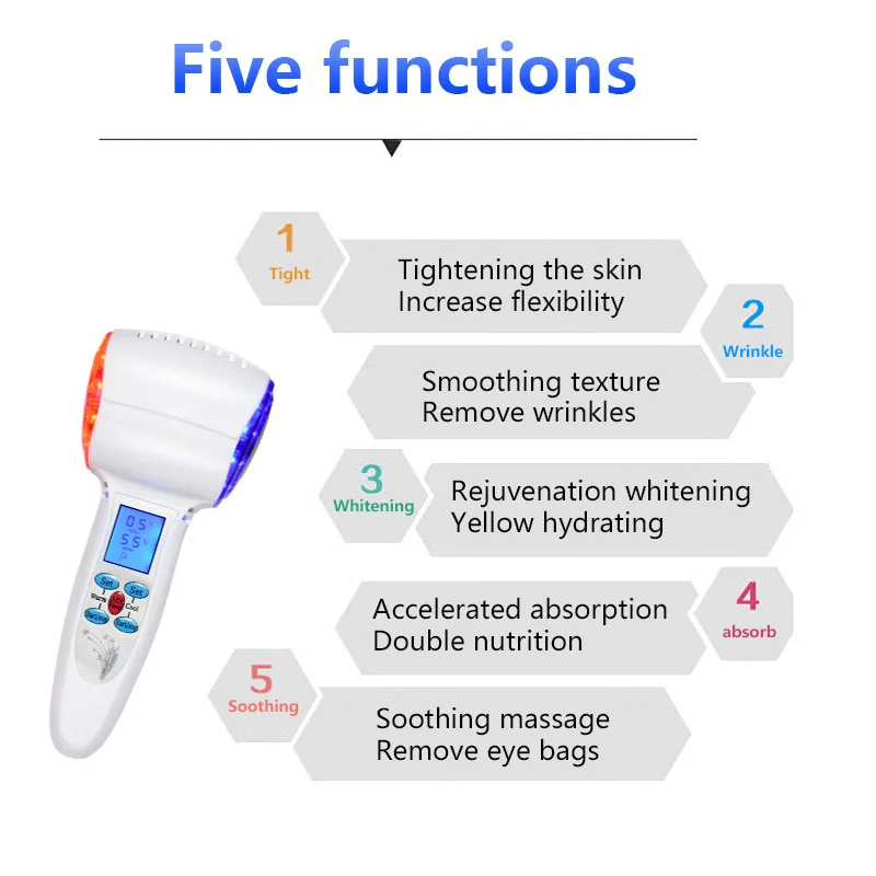 Светодиодный светодиодная маска для лица лимфатический массажер для лица ЖК криотерапия горяче-холодный молоточек криотерапия сужает поры лица тела салон красоты