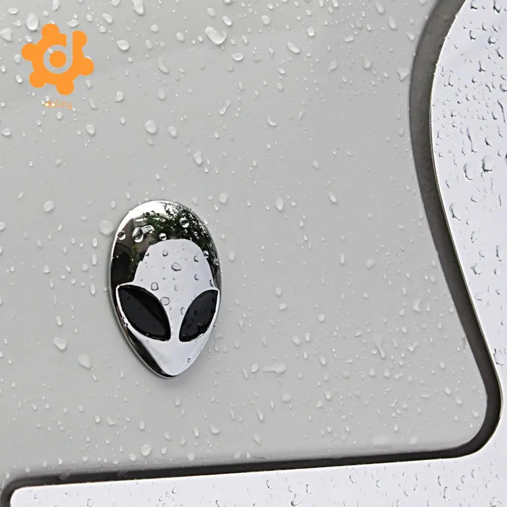 SUV Metal Sliver 3D Alien Head Car Logo Sticker ET Windshield/Rear Trunk Emblem