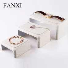FANXI льняные ювелирные часы/кулон/ожерелье/браслет выставочный стенд для ювелирных украшений Органайзер набор счетчик 3 шт./компл