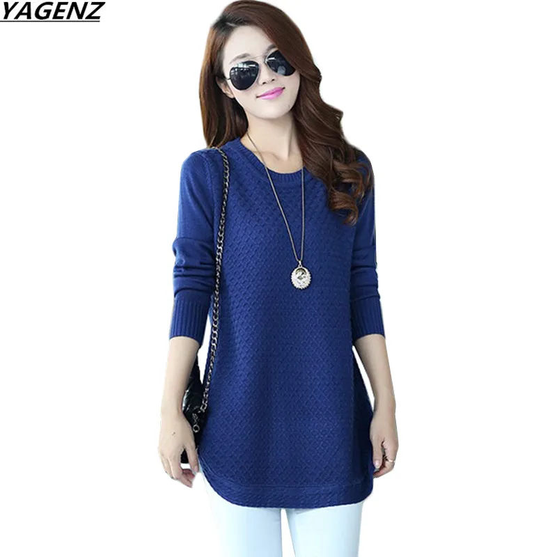 

Women Knitted Sweaters 2019 Autumn Winter Long Sleeve Pullover Bottom Shirt Sweater Large Size Loose Casual Tops Women Clothing