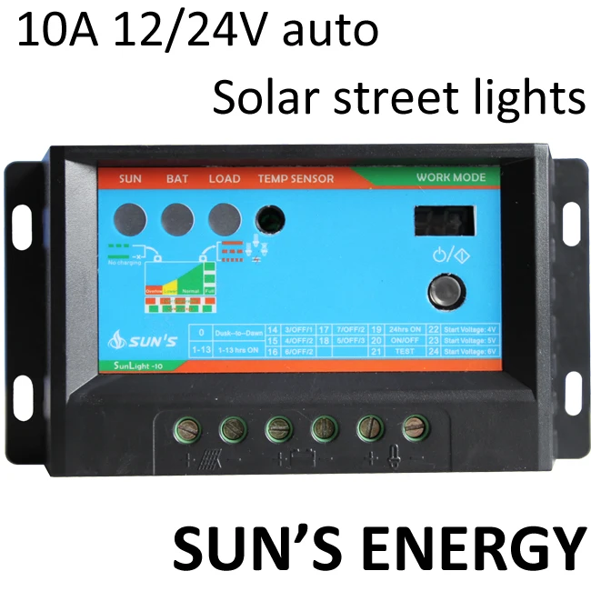 10a Pwm Solar Light Controller With Timer Light Sensor 10 Amps 12v 24v ...