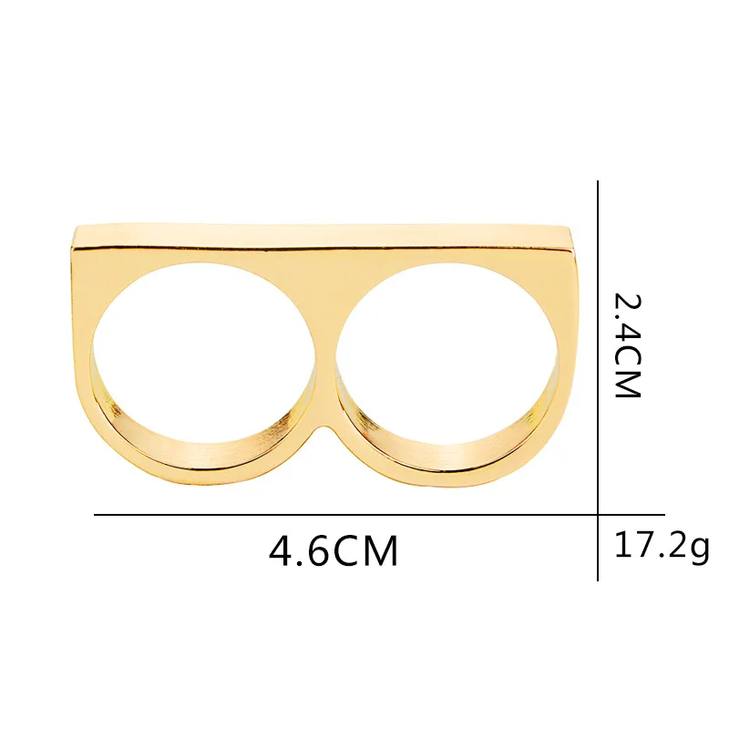 Мужской стиль ретро, Панк преувеличенное двойное кольцо на палец Личность кольцо быстро