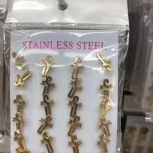 12 пар/лот из нержавеющей стали серьги гвоздики для женщин детские серьги ювелирные изделия серьги с крестом подарки ювелирные изделия